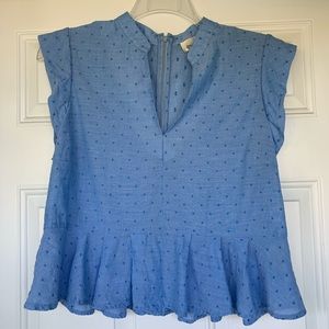 Anthropologie Porridge Blue Peplum Top-size Large